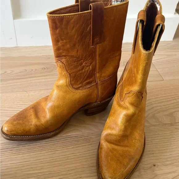 Vintage Leather Cowboy Boots (like Frye) size 8 - Picture 4 of 4